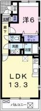 セレンディピティ プレシャス(1LDK/2階)の間取り写真
