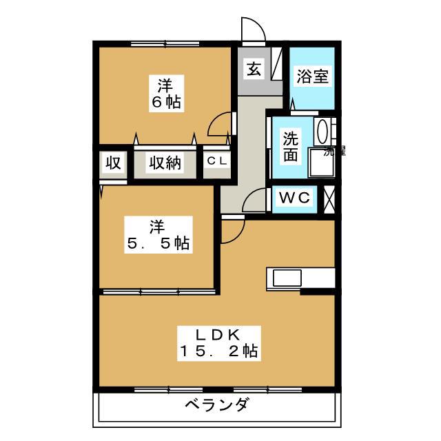 CAVALLINORAMPANTE(2LDK/3階)の間取り写真
