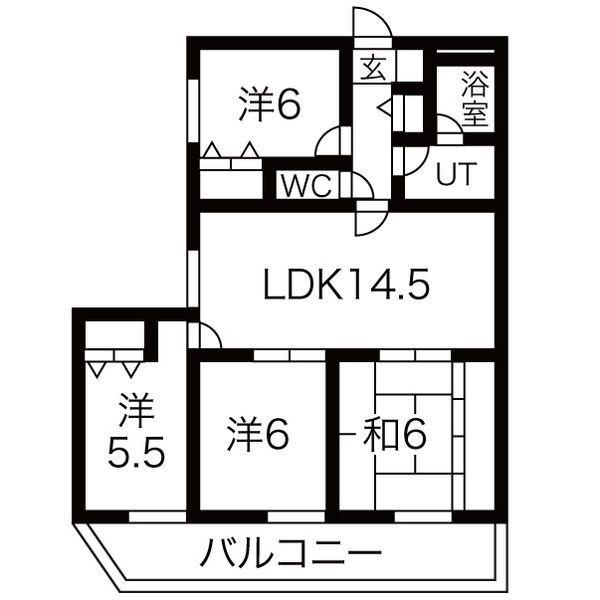 ユニーブル原央(4LDK/3階)の間取り写真