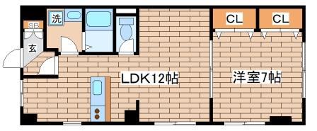 ロイヤルマンション(1LDK/5階)の間取り写真