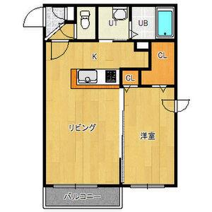 ヴィエルジュ発寒南(1LDK/4階)の間取り写真