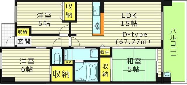 レジディア都島Ⅱ(3LDK/9階)の間取り写真