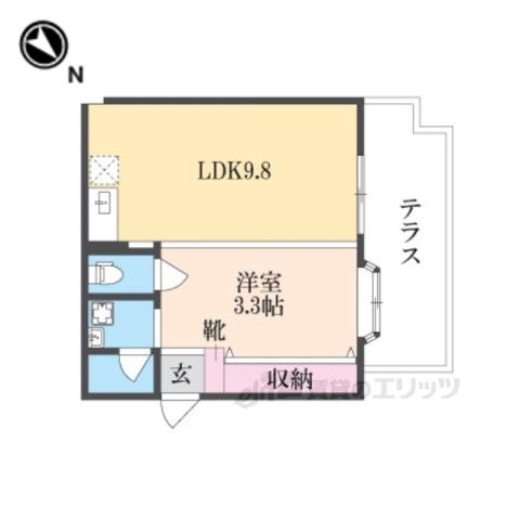ジォリエ・ヴィラ(1LDK/1階)の間取り写真