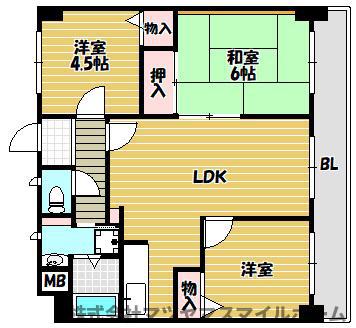 サン・ヴェール春日(3LDK/5階)の間取り写真
