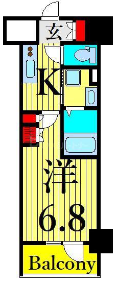 ホウエイコート秋葉原(1K/2階)の間取り写真
