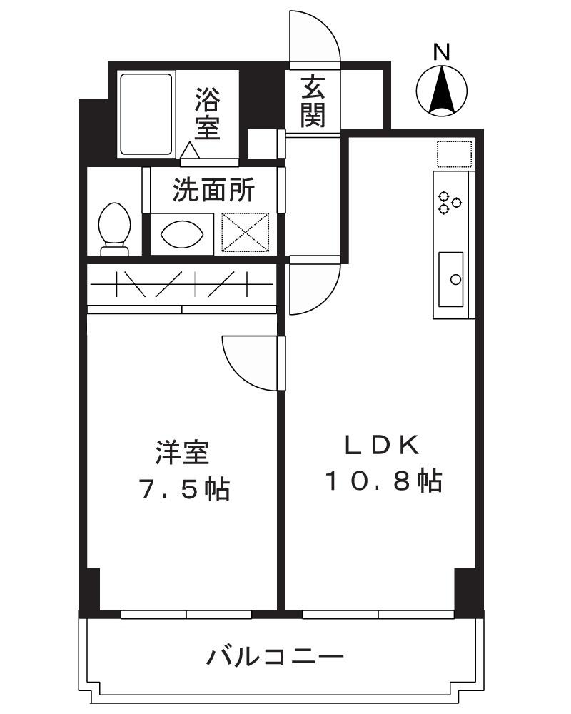 琳和タウンコート(1LDK/3階)の間取り写真