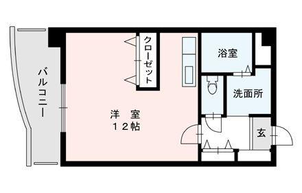 グレイスフルマンション東比恵(ワンルーム/6階)の間取り写真