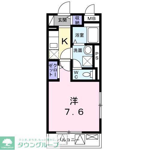 カーサファミリア(1K/2階)の間取り写真
