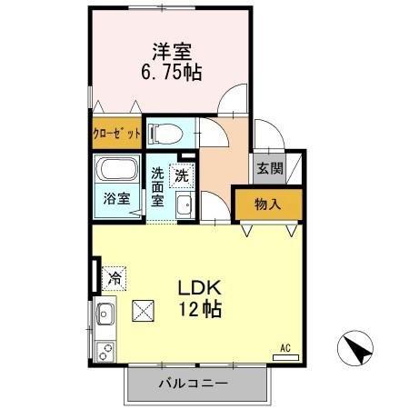 EL DUO・APIS(1LDK/1階)の間取り写真