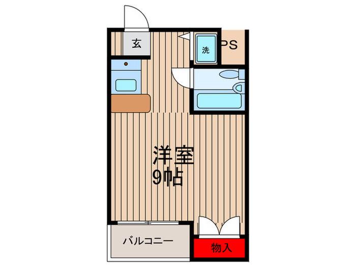 エスポワール(ワンルーム/3階)の間取り写真