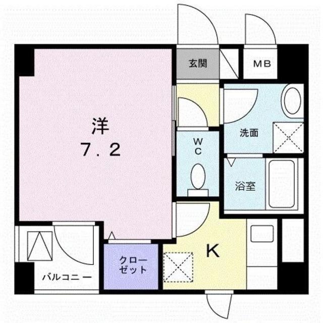 ヴェルデセゾン(1K/3階)の間取り写真