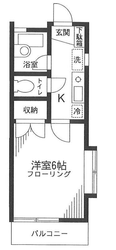 NMフラット(1K/2階)の間取り写真