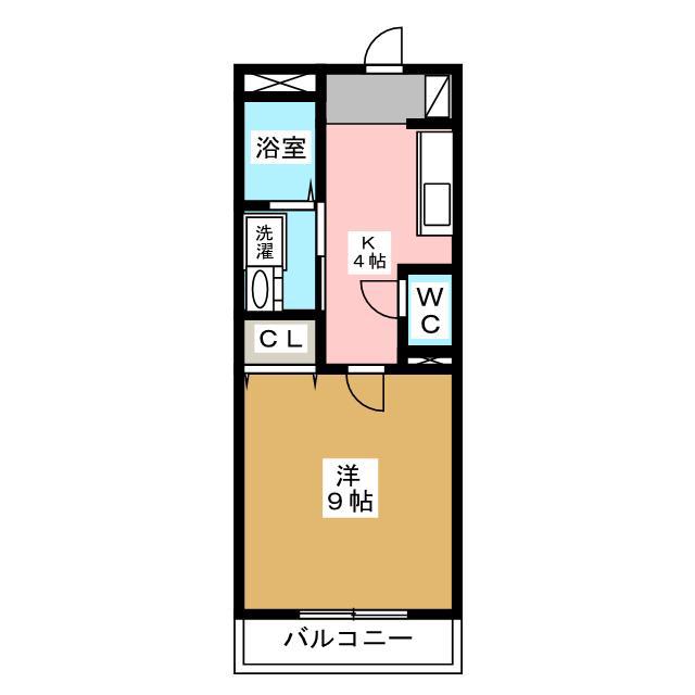 ピースフル(1K/1階)の間取り写真