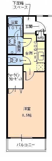 フジパレス シュリット(1K/1階)の間取り写真