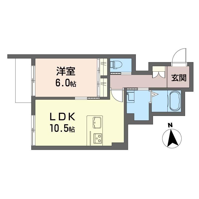 エスブランド辻堂元町(1LDK/1階)の間取り写真