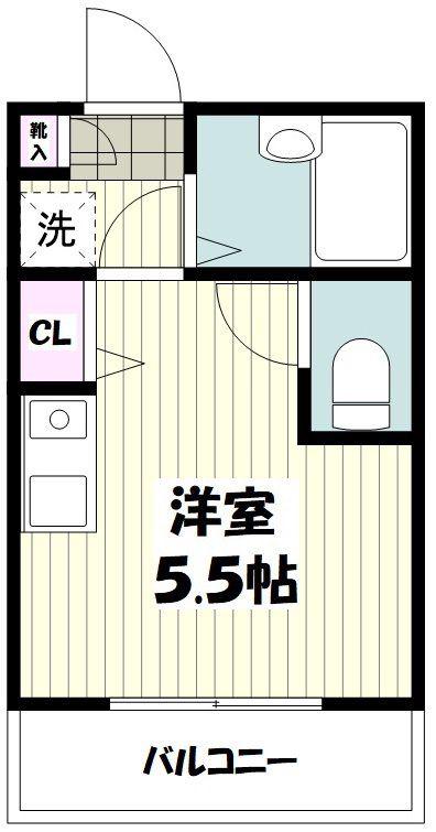 ORO白楽A棟(ワンルーム/1階)の間取り写真