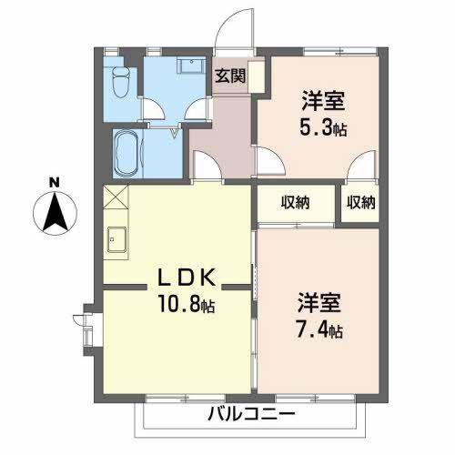 セフィーラ小島(2LDK/1階)の間取り写真