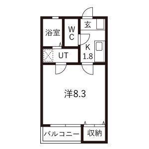 リブレア三番町(1K/1階)の間取り写真