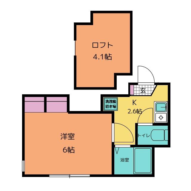 プラムハイツ(1K/2階)の間取り写真