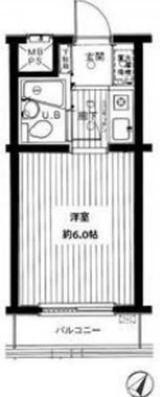 ダイアパレス目黒本町(1K/1階)の間取り写真