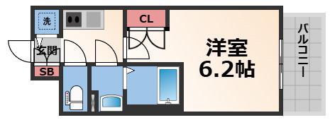 インザライフ大阪イースト RESIDENCE(1K/8階)の間取り写真