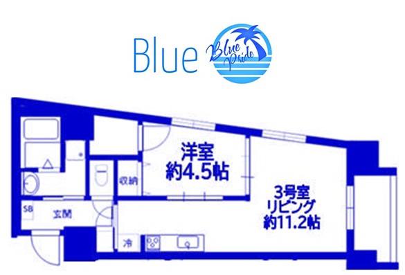 エフォートレス鶴見(1LDK/4階)の間取り写真