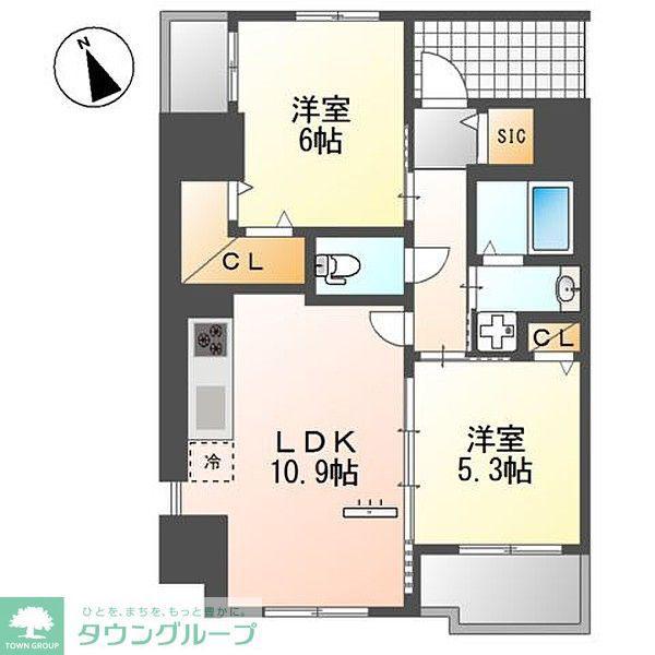 FOREST YOKOHAMA(2LDK/9階)の間取り写真