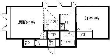 オーベル A(1LDK/2階)の間取り写真