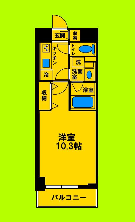 カルム高浜(1K/3階)の間取り写真