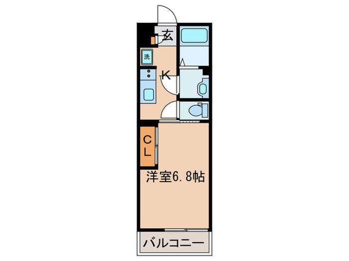 リブリ・つばき川崎(1K/1階)の間取り写真