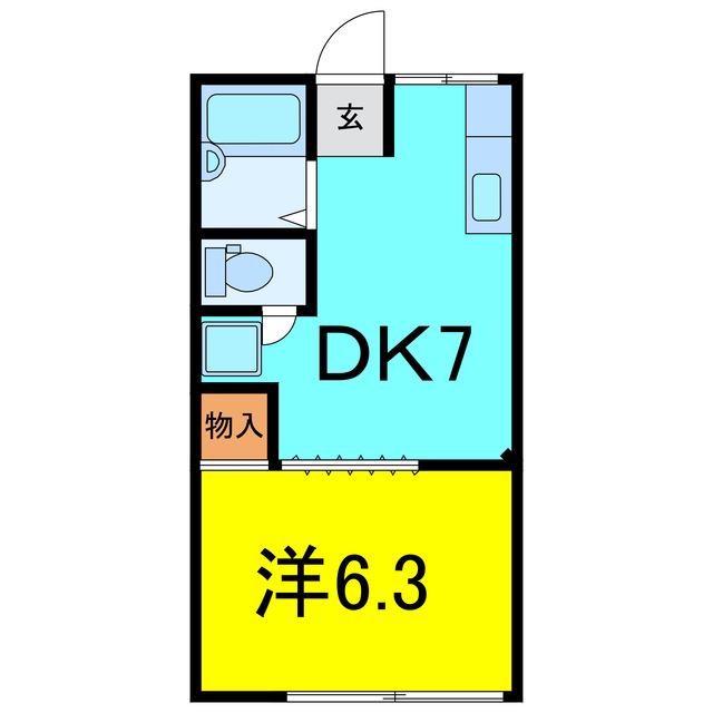 ユピテル21(1DK/1階)の間取り写真