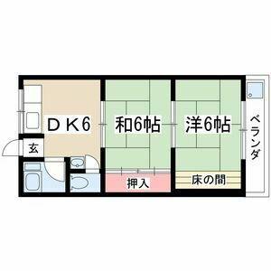 コーポロト(2DK/2階)の間取り写真