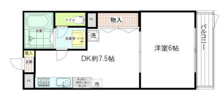 ドミール・リラ(1DK/1階)の間取り写真