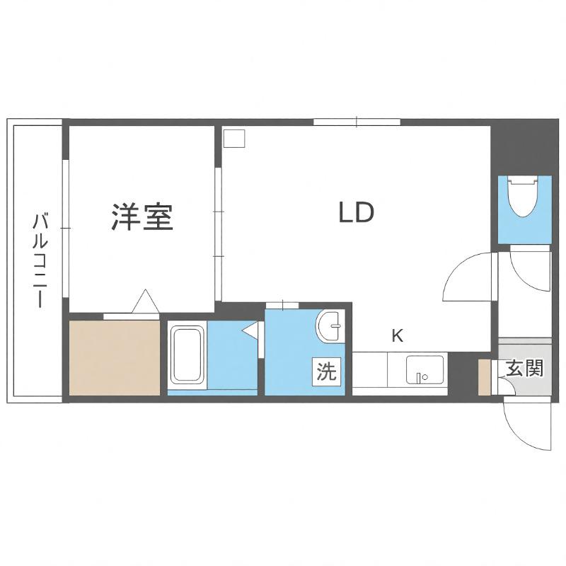 SENNA澄川(1LDK/4階)の間取り写真