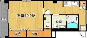 長谷川ビル(1K/2階)の間取り写真