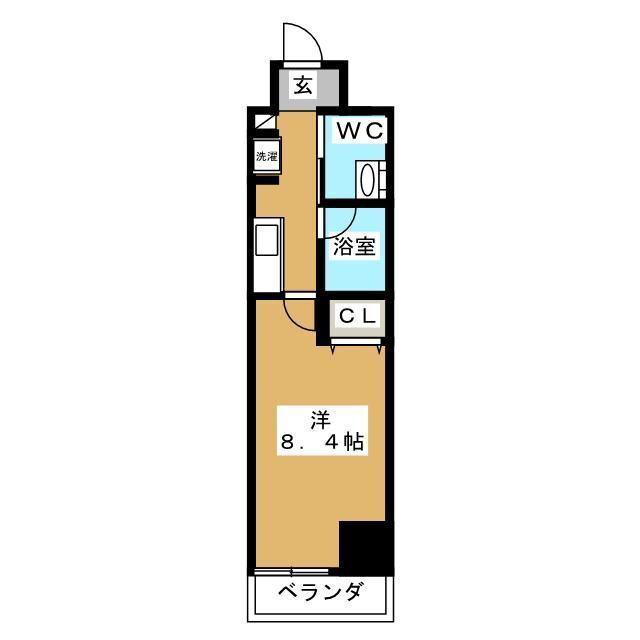 ウィルテラス千葉中央(1K/8階)の間取り写真