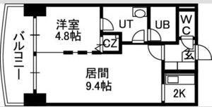 CARRERA2.9(1LDK/7階)の間取り写真