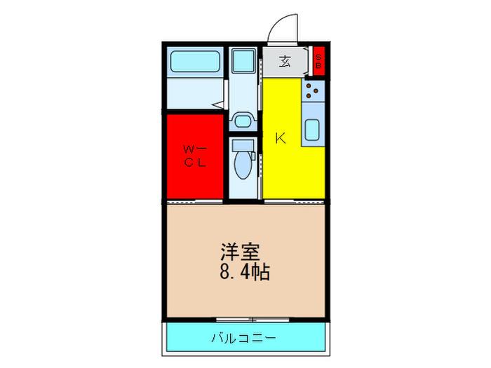エンシェア岡南町(1K/1階)の間取り写真