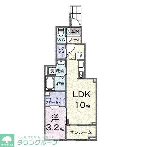 エテルノ アルドール(1LDK/1階)の間取り写真