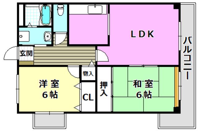 サウス・ステーション公輝(2LDK/4階)の間取り写真