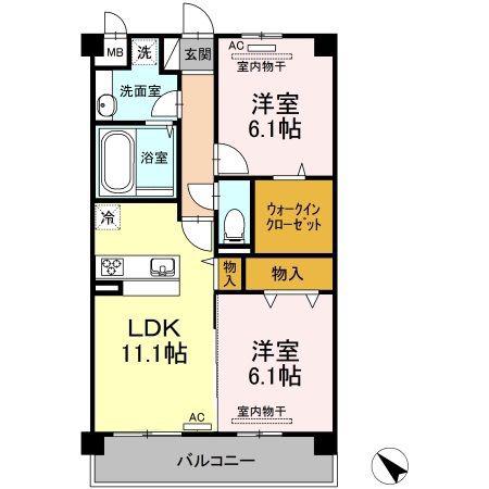 ソフィアいずみ(2LDK/2階)の間取り写真