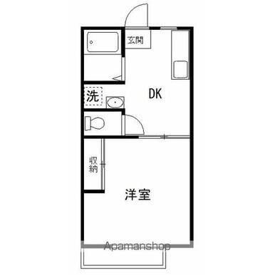 プレミール勝田台(1DK/1階)の間取り写真