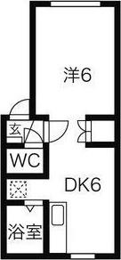 メゾンド栄町(1DK/4階)の間取り写真