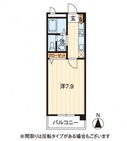 フィネス昭和町II(1K/3階)の間取り写真
