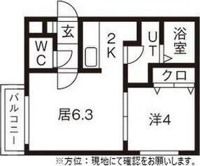 ルーエN15(1LDK/3階)の間取り写真