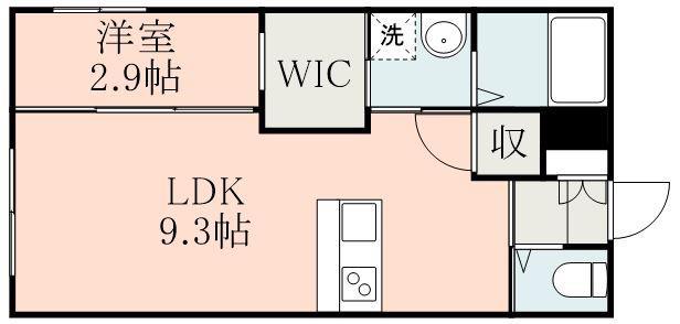 LANDMARK 薬師(1LDK/1階)の間取り写真