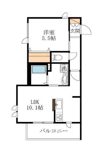 グリシーヌあざみ野(1LDK/2階)の間取り写真