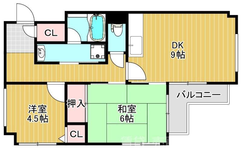 ガーデンパレス深井(2DK/2階)の間取り写真