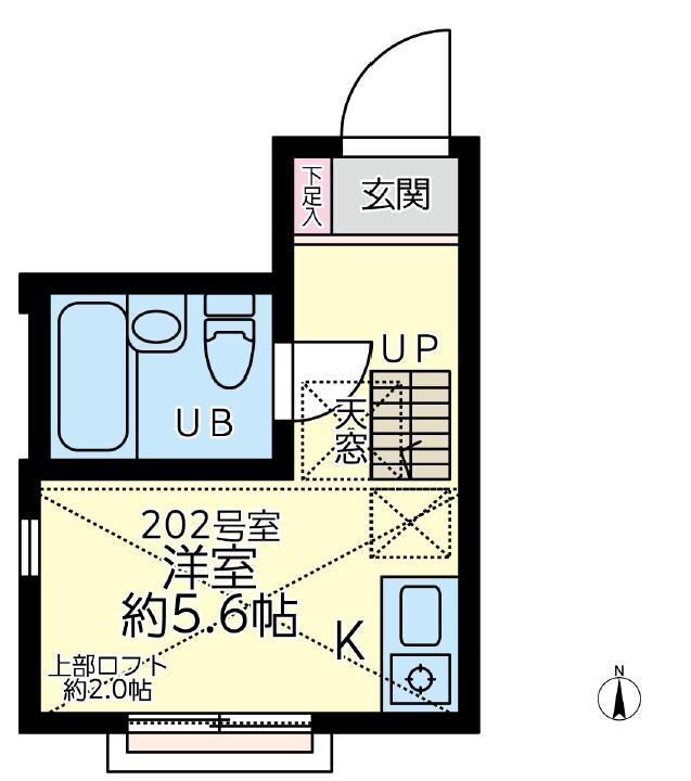 アイアン南大井(ワンルーム/2階)の間取り写真