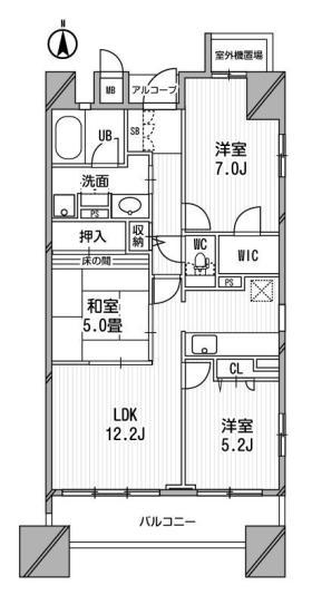 アーデンタワー新町(3LDK/11階)の間取り写真